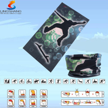 LSB-0275 Ningbo Lingshang 100% Polyester-Outdoor-Nackenrohr multifunktionale nahtlose Kopfumhüllung